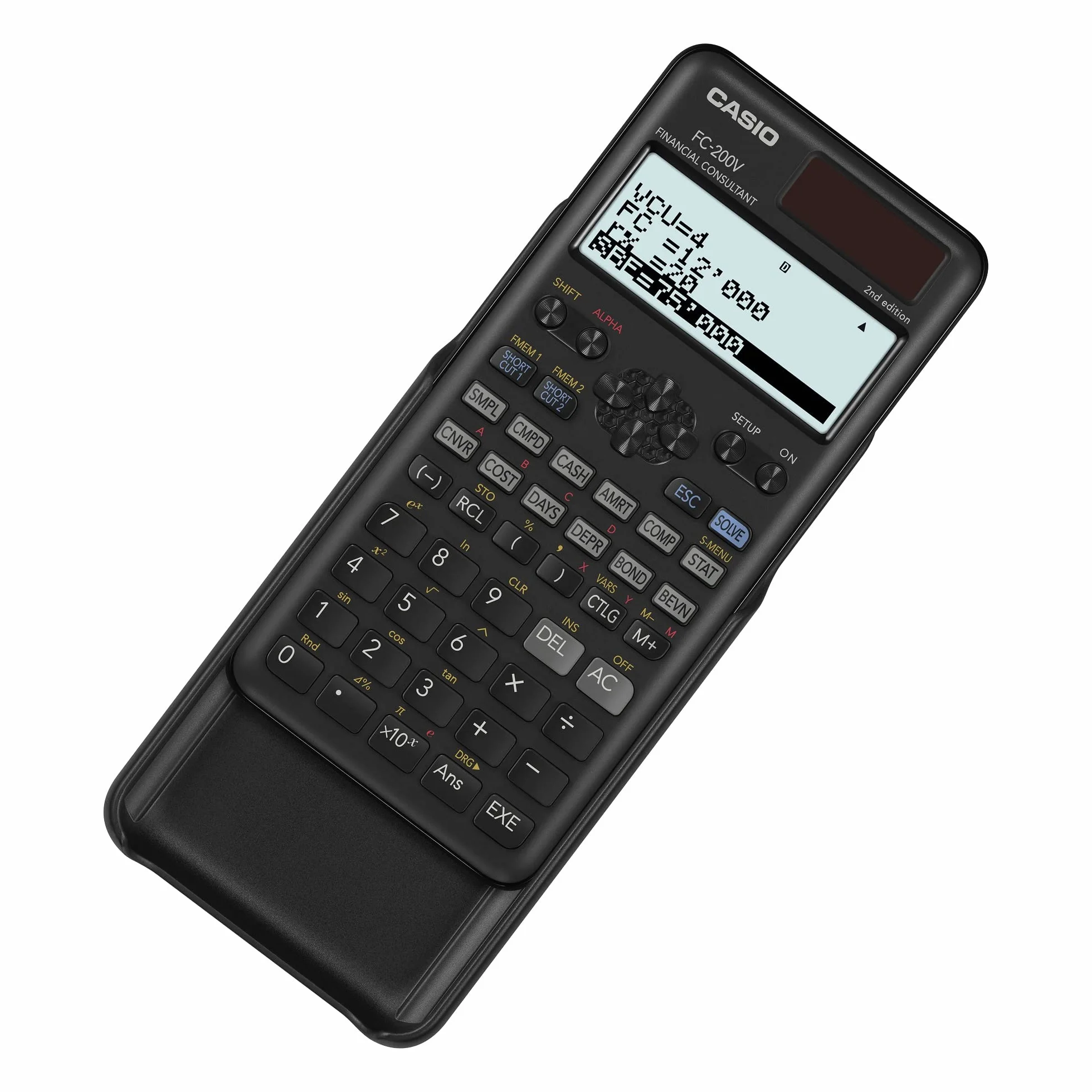 Casio Calcolatrice finanziaria FC-200V-2nd Edition, display a 4 righe, matrice DOT, 10+2 cifre