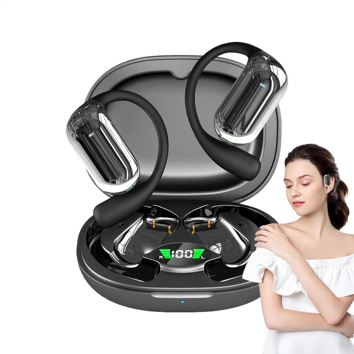 Auricolari traduttori linguistici, Auricolari per traduzione Wireless, traduzione intelligenza Artificiale, traduttore in Reale, 144 Lingue, Cuffie in-Ear per Viaggi