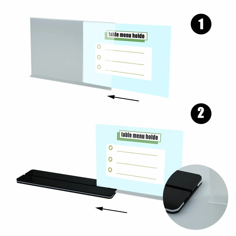 5 Pezzi A5 Espositore da Tavolo a Forma di T Doppio Espositore da Tavolo Orizzontale A5 Orizzontale Acrilico Porta-avvisi da Tavolo con Base per Menù, Carta, Schede Informative, Ufficio e Altro