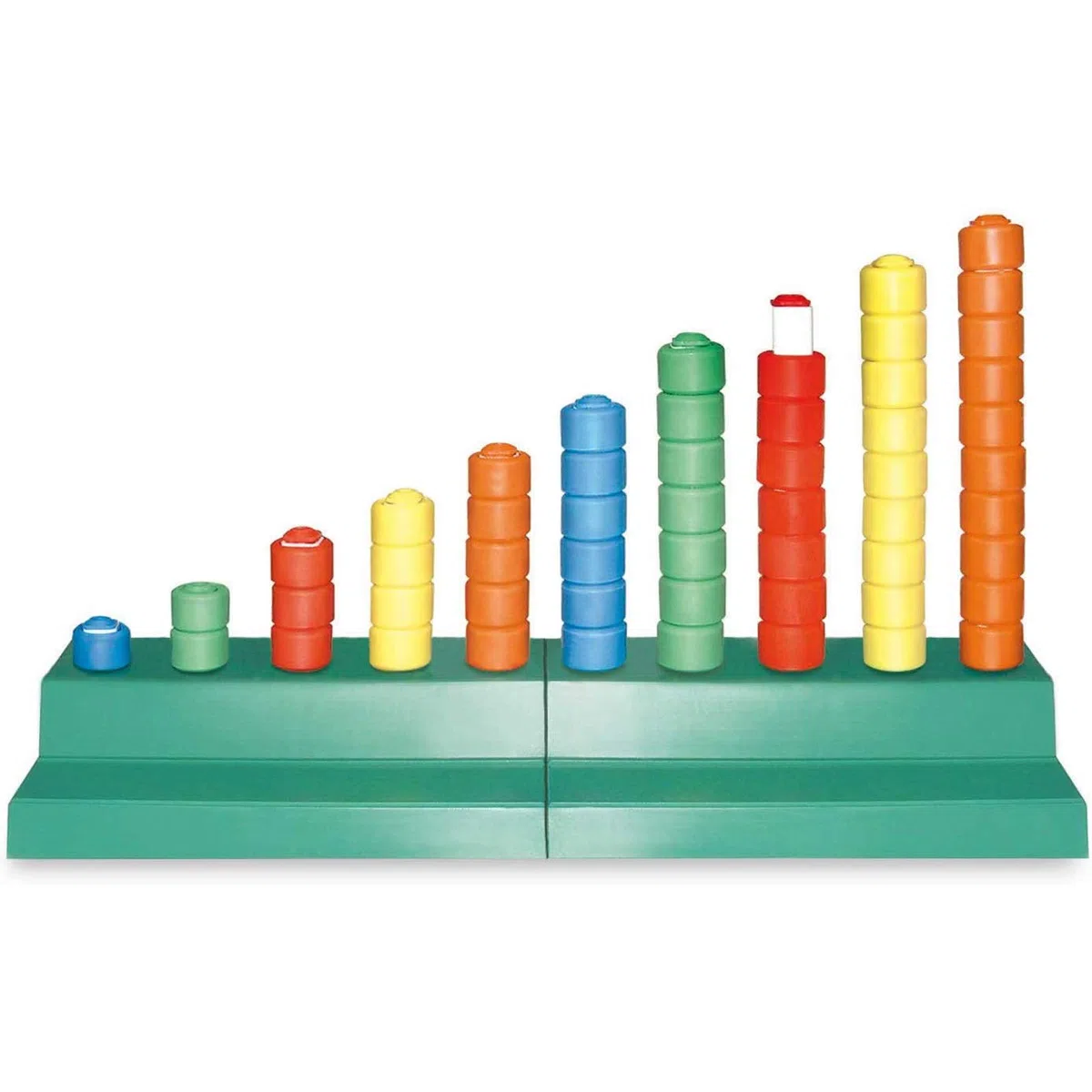 Abaco multibase scalare 10 aste con 2 basi insegnamento matematica sussidio didattico scuole elementare 60 pezzi 1-4-6-10 in plastica e con valigetta