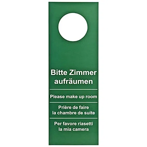 100 pezzi porta segno hotel si prega di non disturbare – Zimmer aufraeumen Rosso/Verde (Versione Grande – 28 cm di lunghezza)