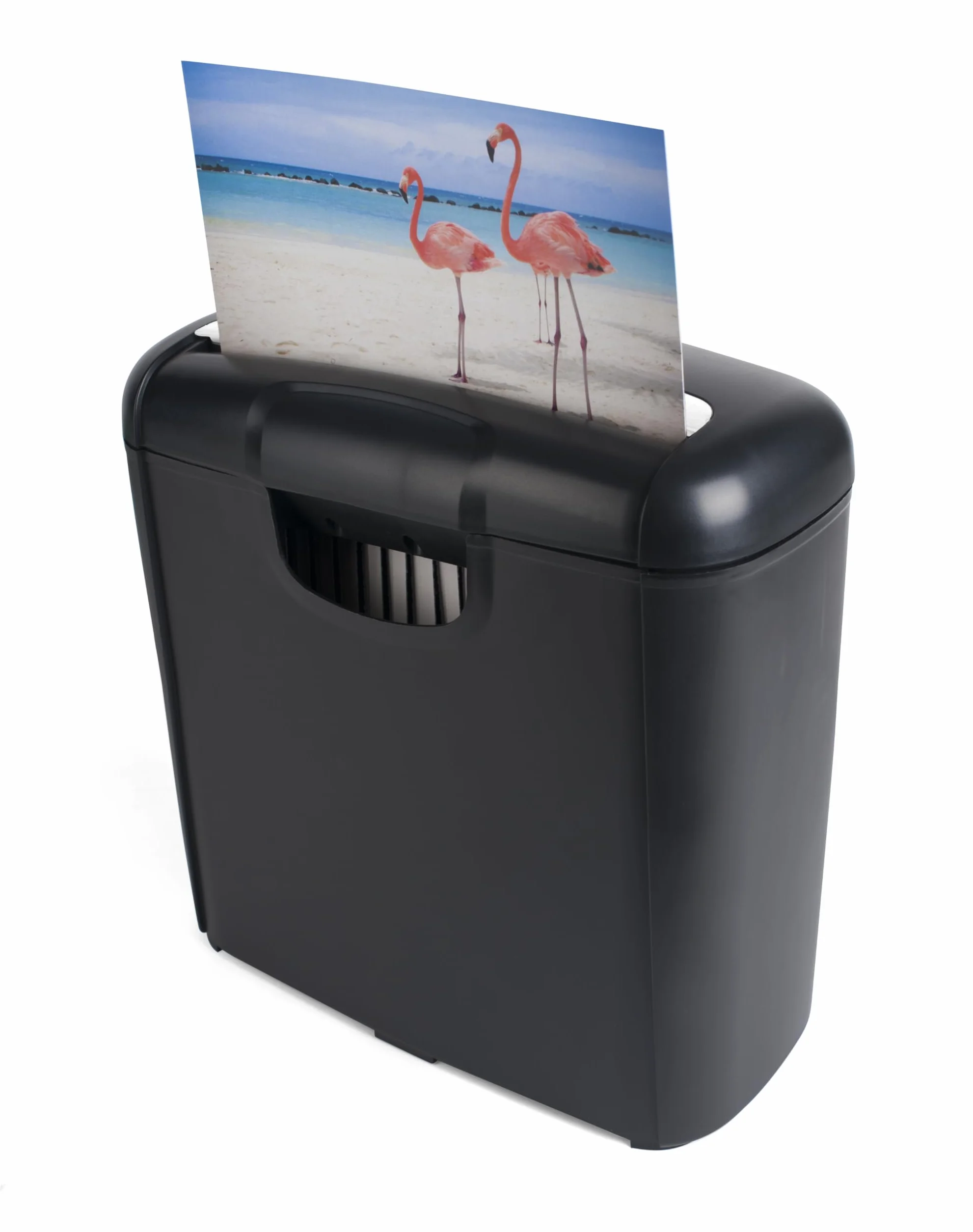 Pavo - Distruggidocumenti Premium fino a 6 fogli, taglio a strisce, trituratore per carte di credito con cestino, 10 l, nero, 8038770