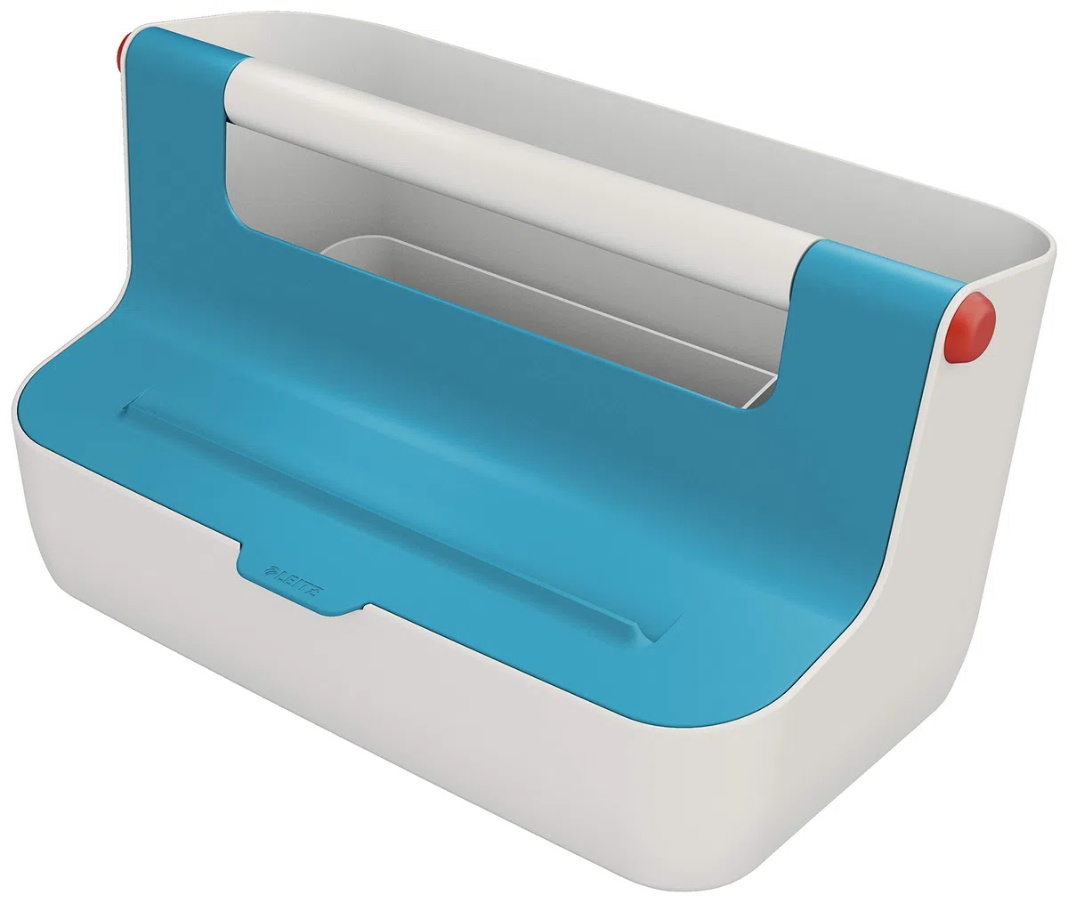 Leitz Cassetta portaoggetti con maniglia, Gamma Cosy, per la Casa, l'Ufficio o l'Hot Desking, con scomparti per l'organizzazione del contenuto, Blu Calmo, 61250061