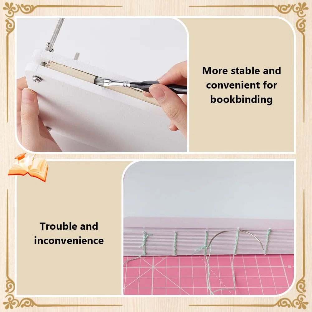 UNICRAFTALE 1 Set Rettangolo Bianco Bambù Portatile Pressa per Libri Strumento di Rilegatura Pressa per Libri In Legno Pressa per Carta Da Rilegatura per Forniture Macchina per Carta Piatta per DIY