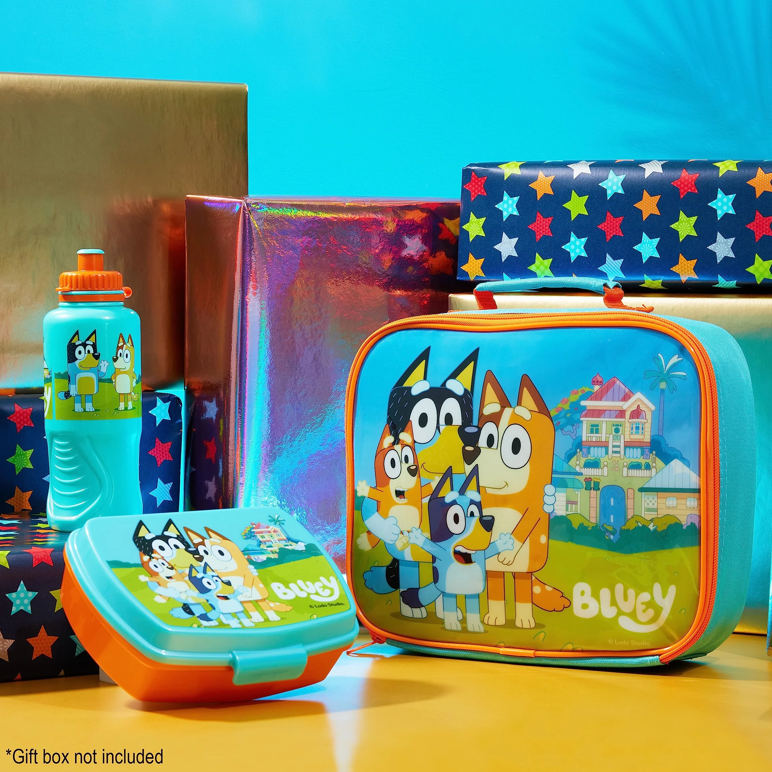 BlueY Borsa Termica Porta Pranzo - Set con Porta Merenda Bambini Scuola Materna Lunch Box e Borraccia 430 ml senza BPA Idea Regalo Bambini e Bambine
