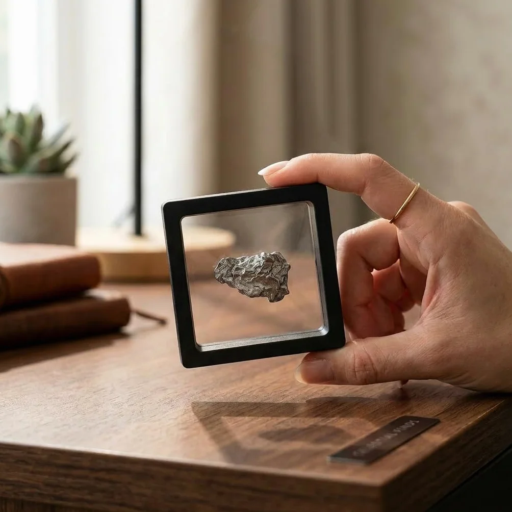 Makai - Vero meteorite, stella cadente con certificato di autenticità, confezione regalo, biglietto personalizzato con dedica