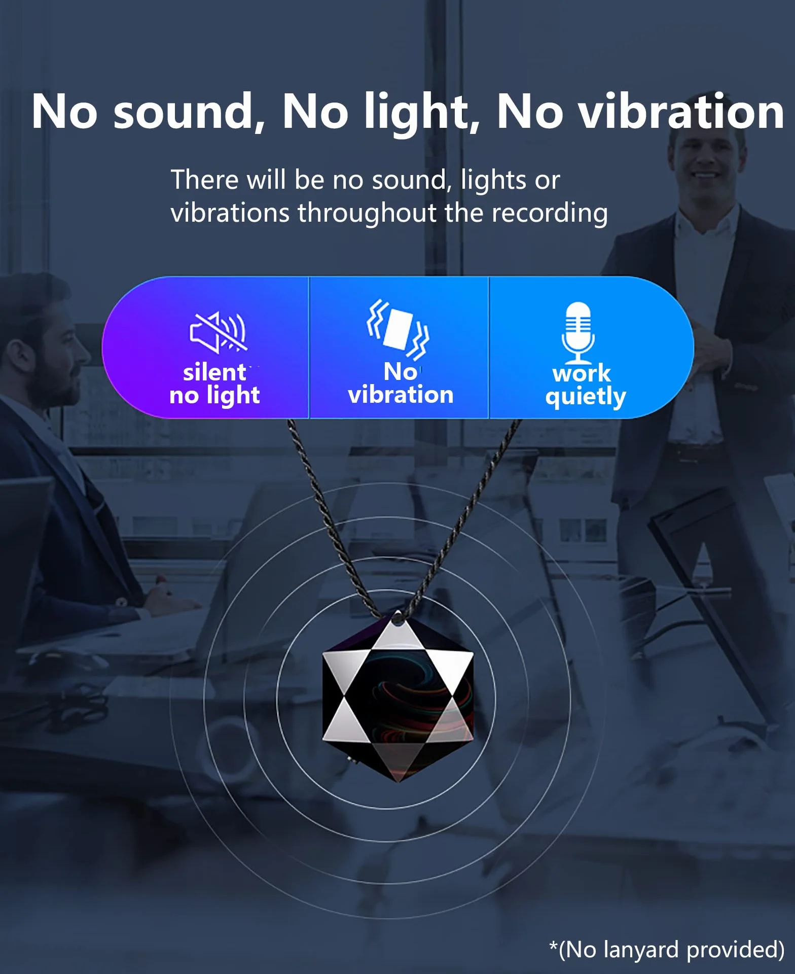WANGCL Mini registratore vocale a Forma di Ciondolo Registratore vocale Audio Digitale Professionale attivato 60 Ore in Standby Chiavetta USB con cancellazione del Rumore (8 GB)