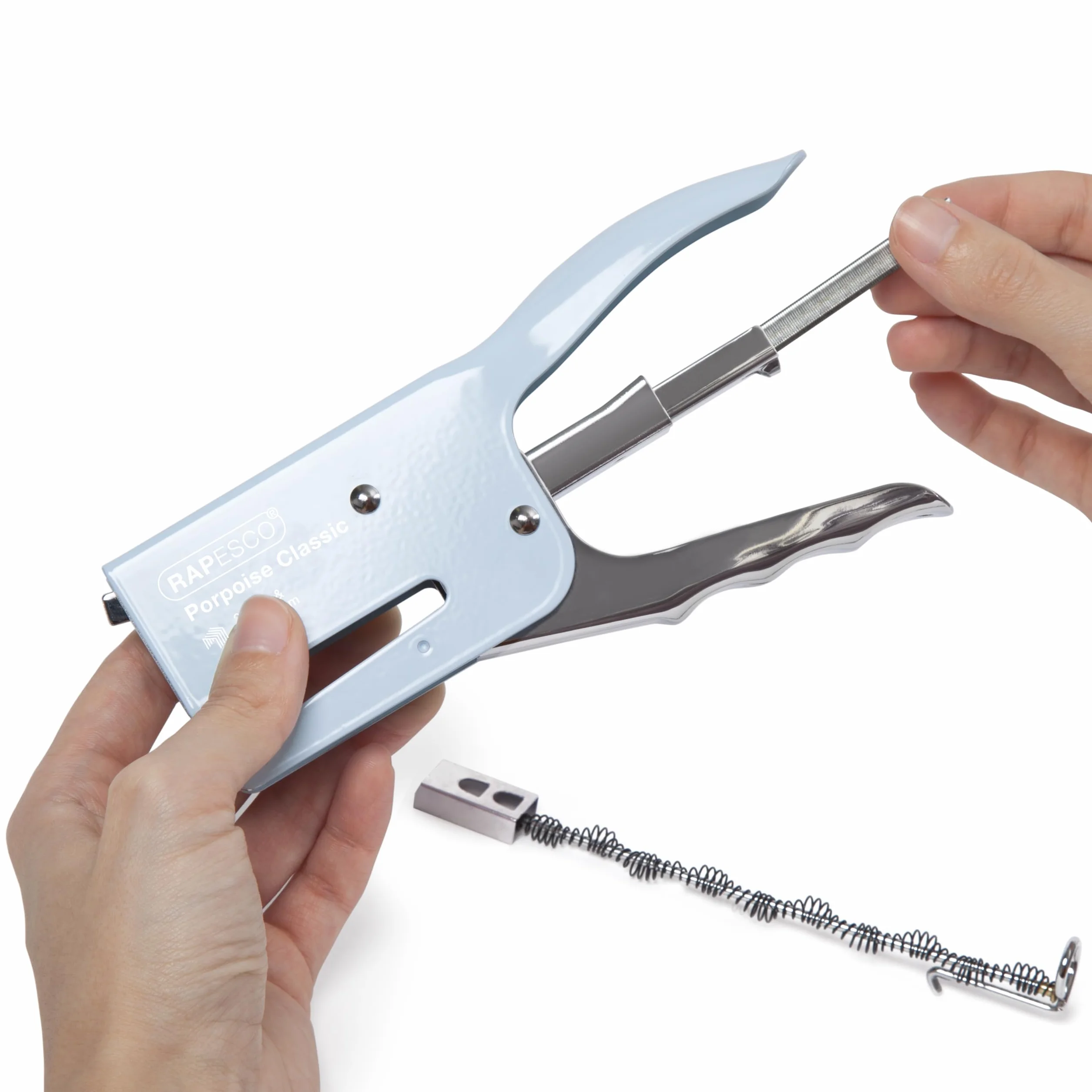Rapesco 1355A Cucitrice a Pinza Classica Porpoise con 10.000 Punti Tipo 26/8 mm, Capacità 45 Fogli, Azzurro