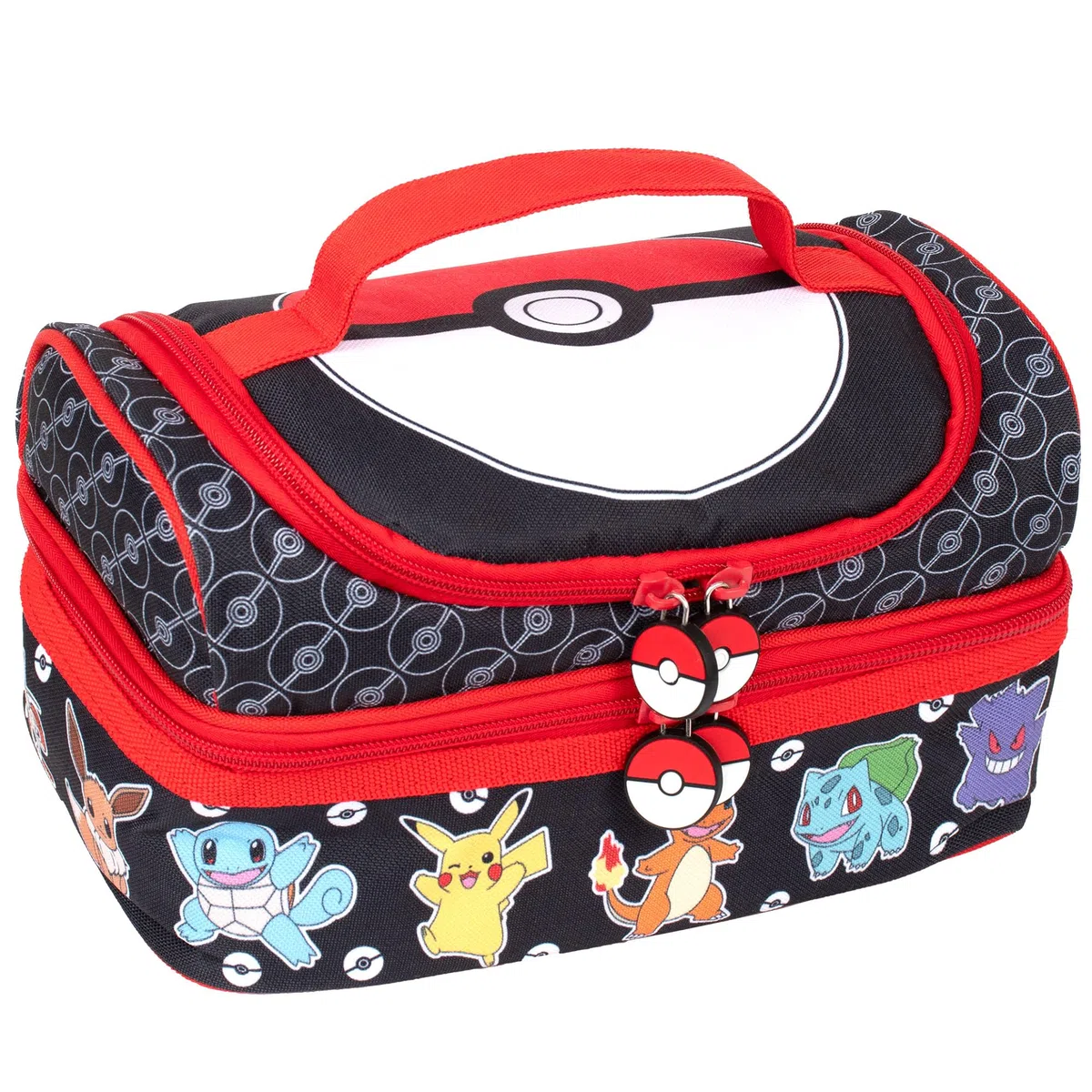 Pokémon Borsa portapranzo con molteplici scomparti per bambini, con isolamento termico a due strati, per bambini