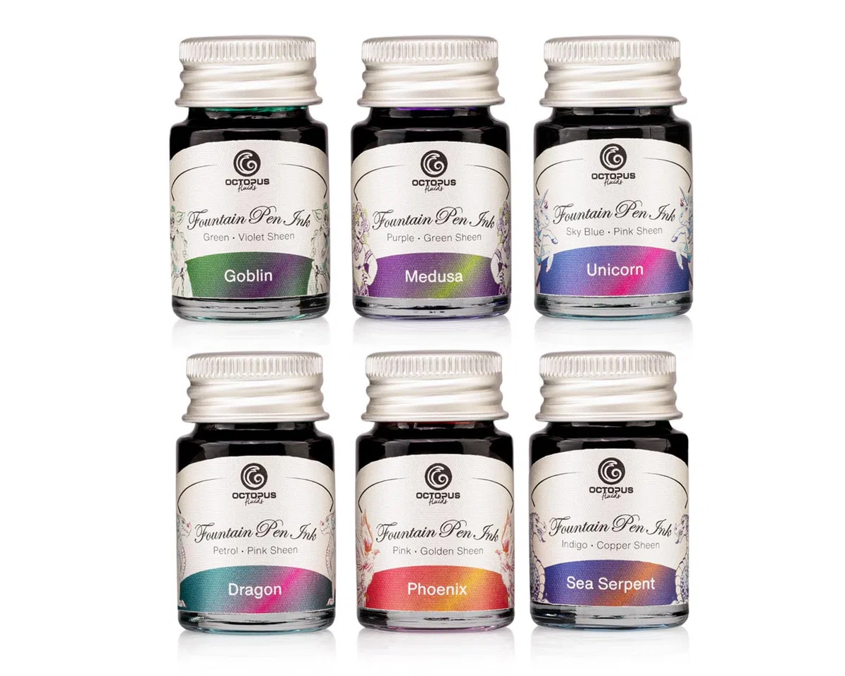 Set di inchiostri Sheen 1, inchiostri da scrittura bicolore, 6 x 10 ml
