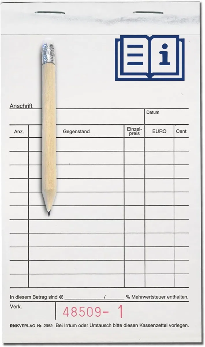 Ricezione blocchi confezione da 20 (contanti ricevimento libri) neutro 10 x 15 cm – carbonio copia