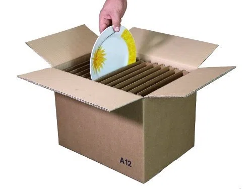 2 Scatole 12 Piatti Diametro Max 29 cm. Spessore 3 cm. Cartone 2 Onde Trasloco+Spedizione