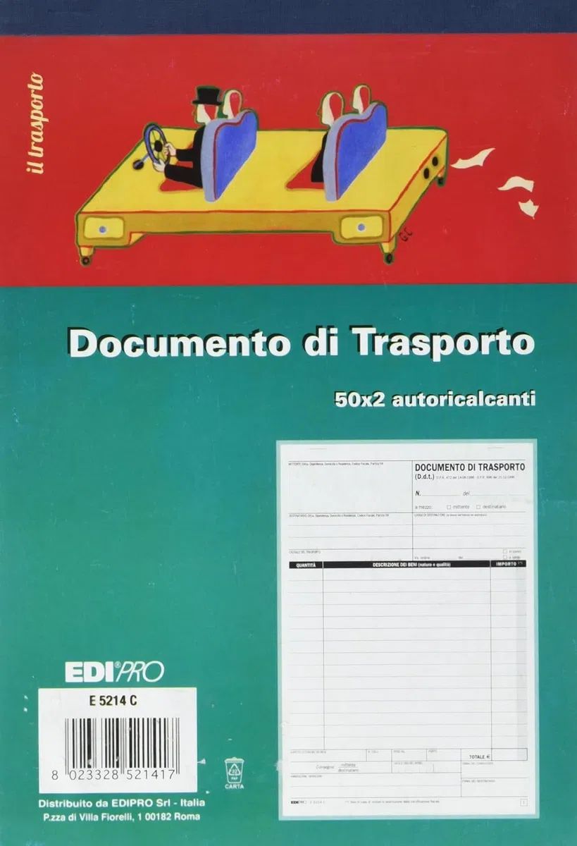 10 X Edipro Blocco DDT E5214C A5 50fogli due copie, confezione da 10 Blocchi