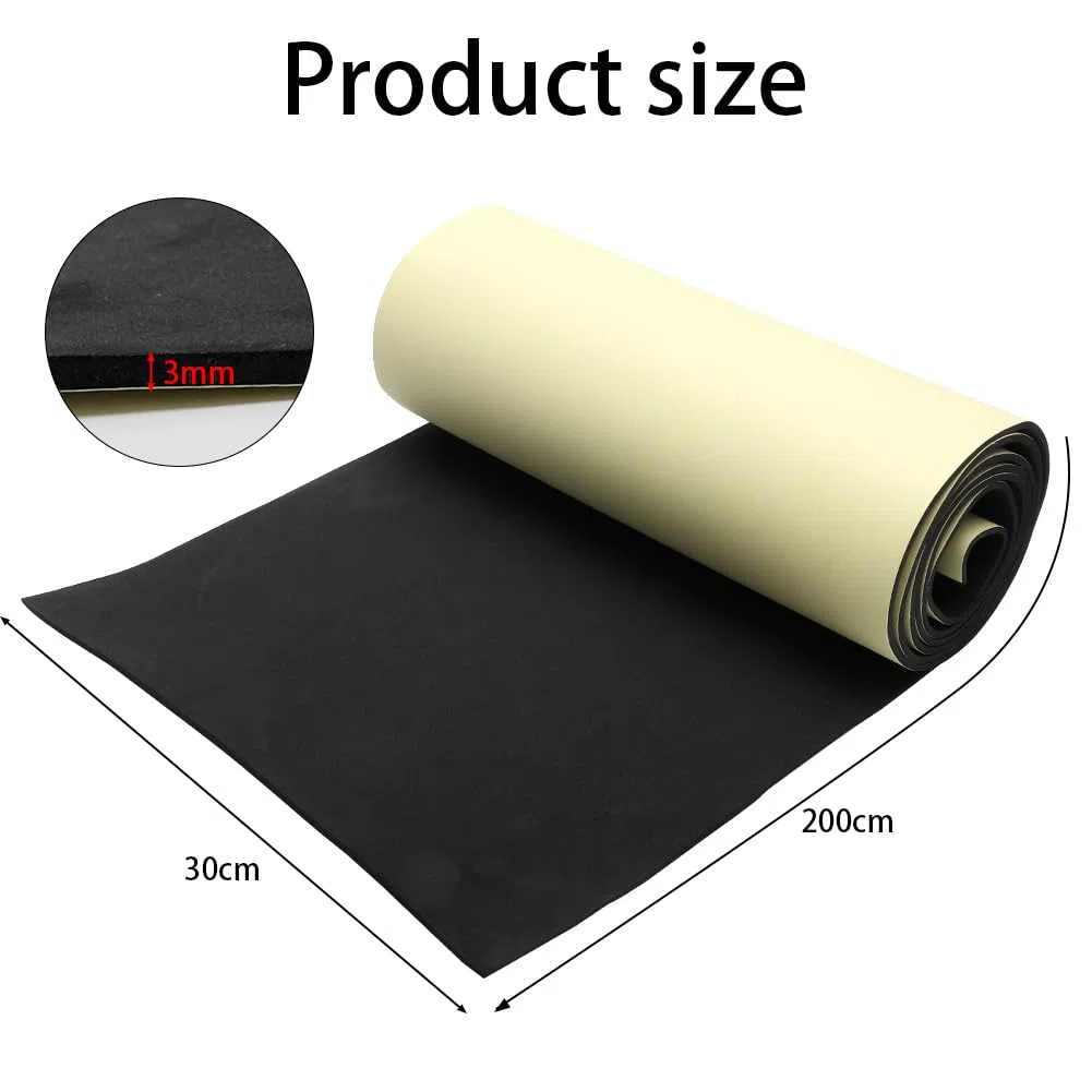 Schiuma autoadesiva 30 cm x 200 cm x 3 mm, Rullo di Schiuma Multifunzione in Neoprene, Facile da Tagliare per Fai da Te, Artigianato, riparazioni, Ideale per guarnizioni, Imbottiture