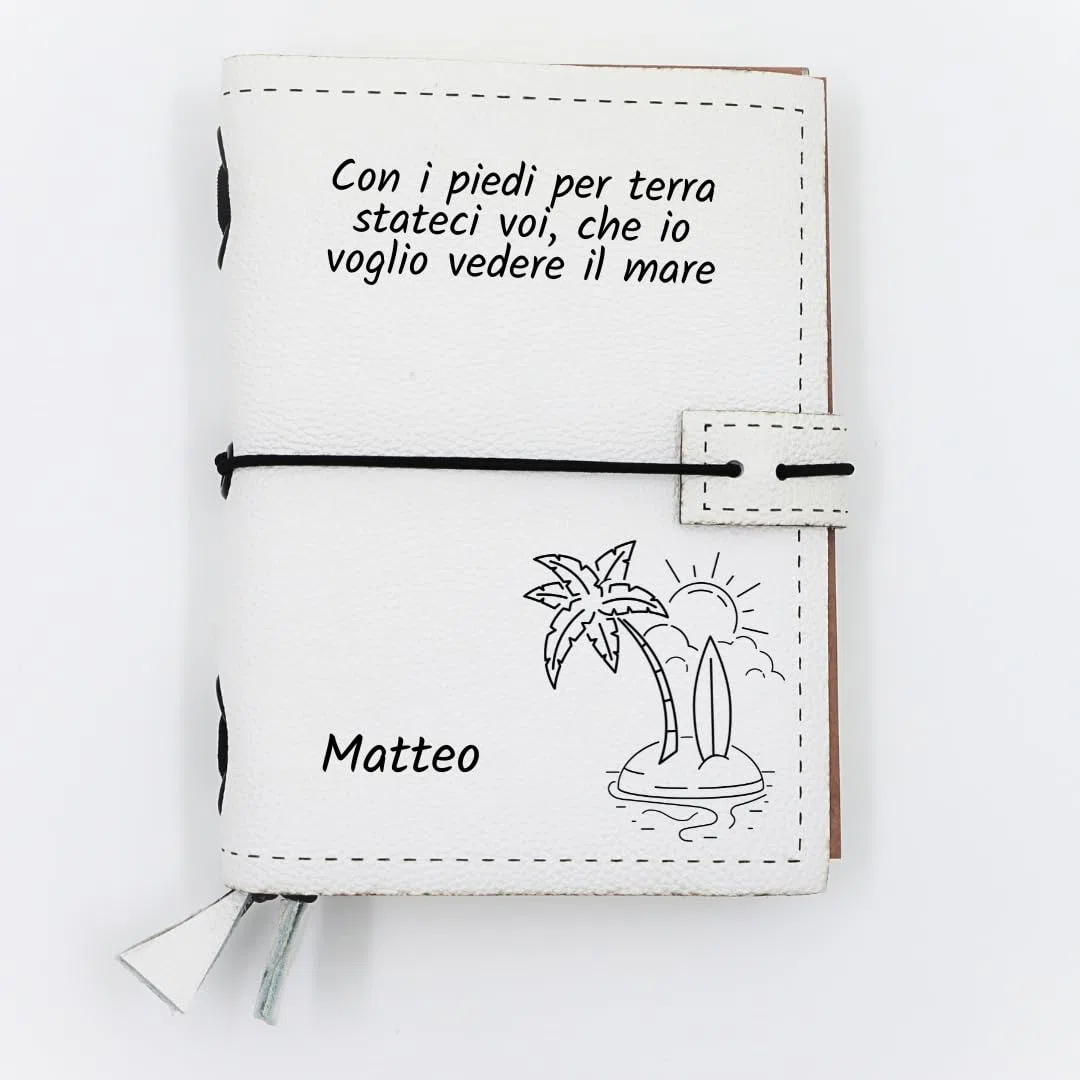 Diario di viaggio Personalizzabile: Taccuino in pelle A6 con 3 quaderni, 14x11cm. Ideale come Taccuino da viaggio tascabile stile Midori. Idea regalo per sposi, amici, maestre, mamma, colleghi