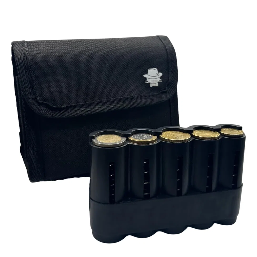 Marsupio compatto professionale con dispenser di monete, portamonete incluso, design leggero per camerieri, tassisti. Chiusura magnetica