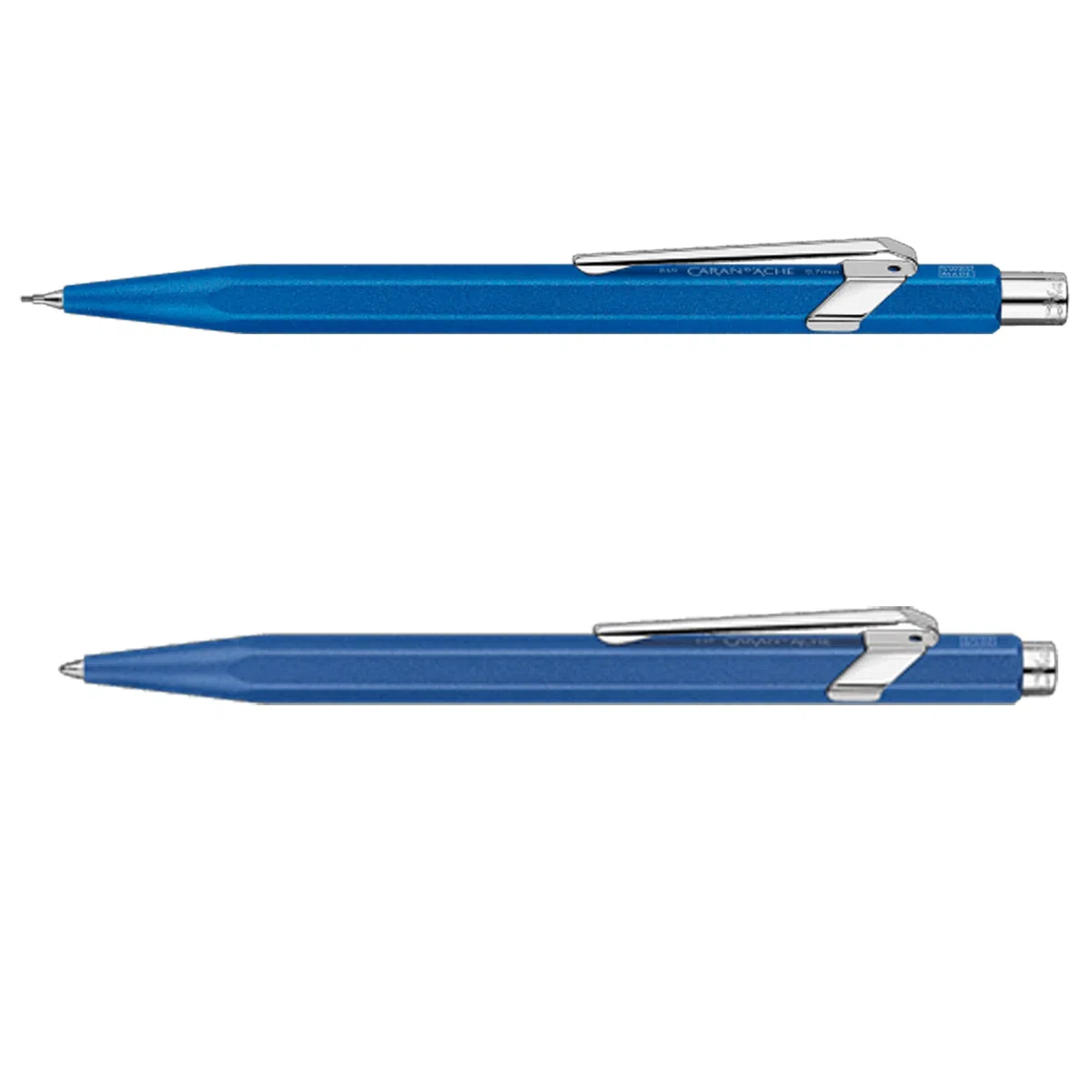 Caran d'Ache 849 Colormat-x Set: Penna a sfera e matita meccanica, blu