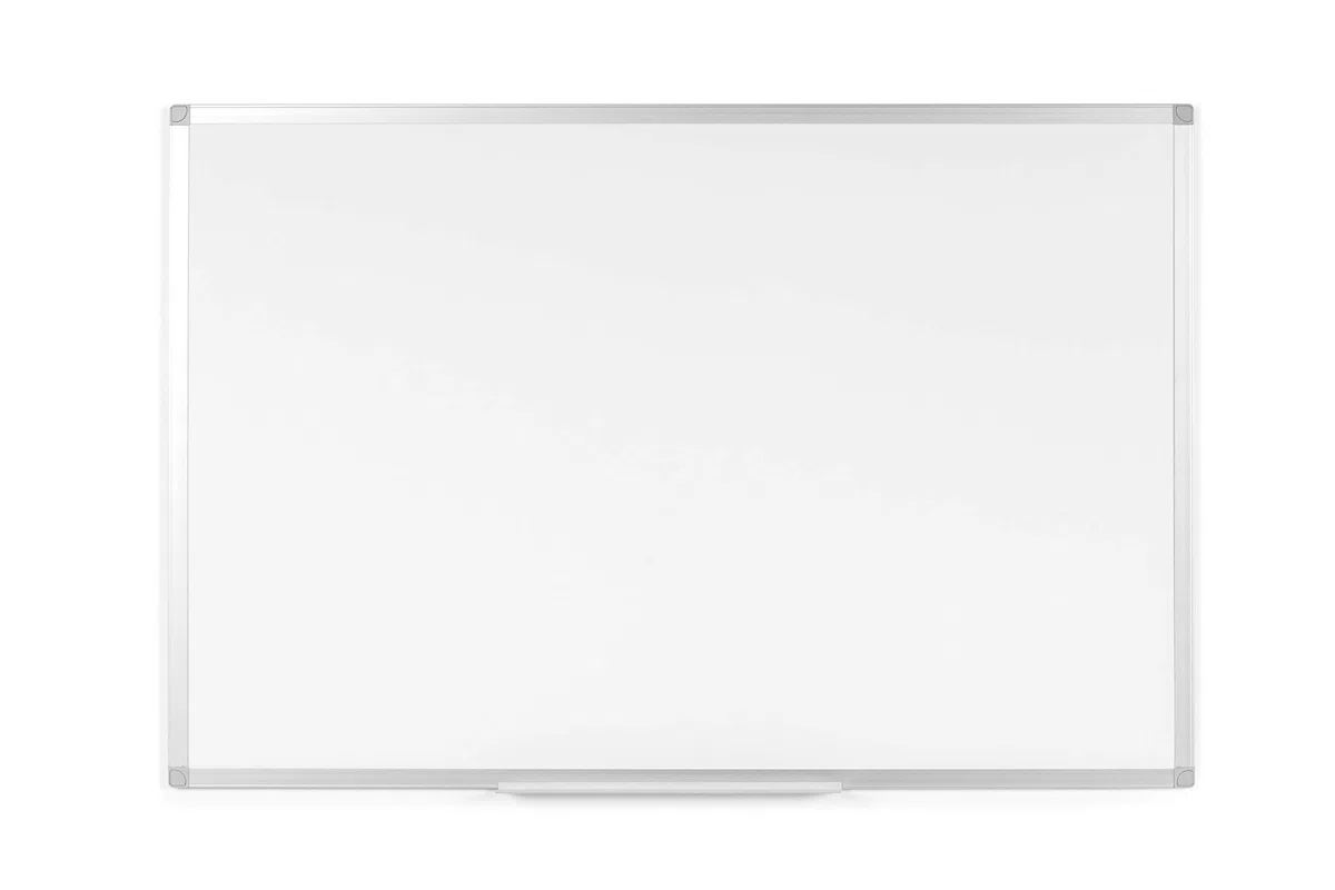 Lavagna Magnetica Bianca, 120 x 90 cm, Lavagna Cancellabile A Secco Con Cornice Sottile In Alluminio Anodizzato, Superficie In Acciaio Laccato