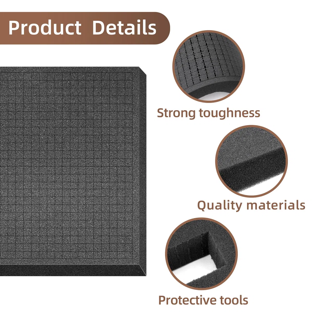 DECOHS 4 pezzi Pick and Pluck Foam- 30,5 x 30,5 x 5,1 cm Pick Apart Foam - Pluck Pre Cube foglio di schiuma con fondo uso per scatole giochi da tavolo cassetti
