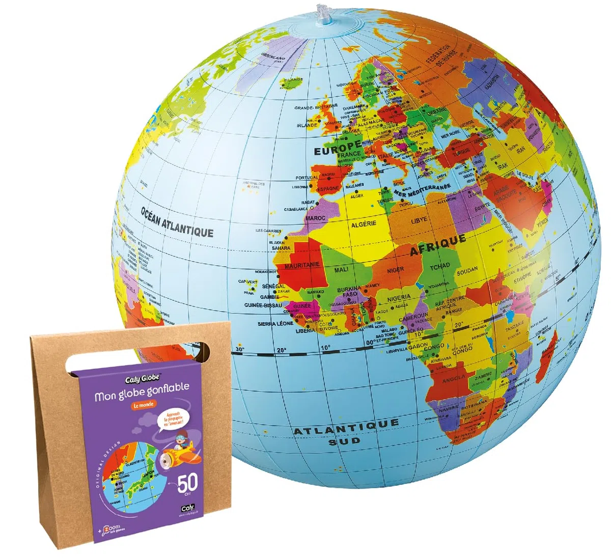 Caly Globe – Il mio globo gonfiabile "Le monde" – Francese – Rif 019KF