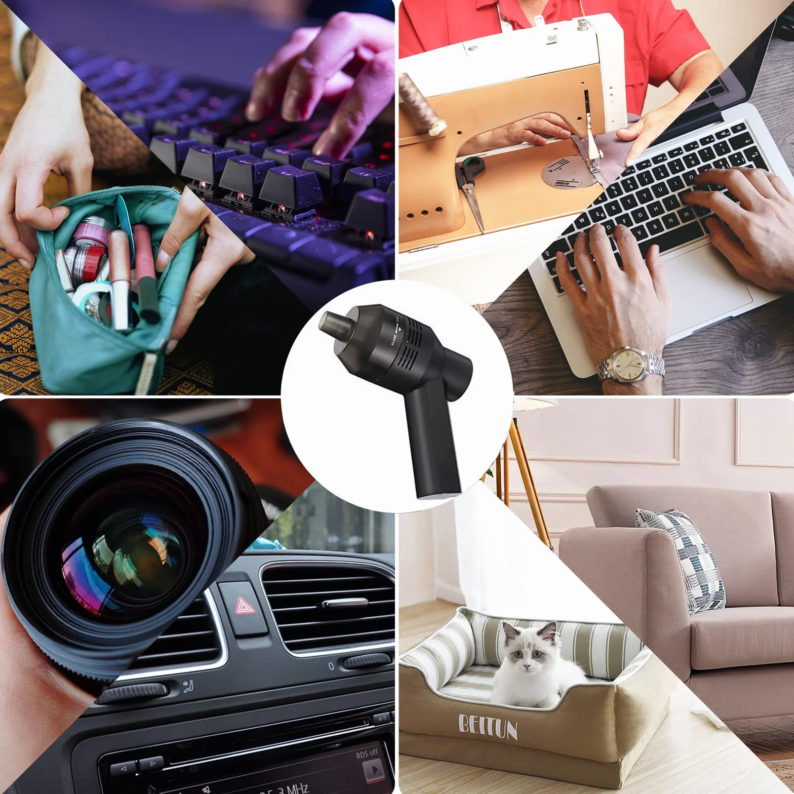 Aspirapolvere per computer Aspirapolvere potente Mini aspirapolvere ricaricabile,Cordless Portable Vacuum-Best Cleaner Tool per la pulizia di polvere,scarti per laptop,auto,borsa per il trucco