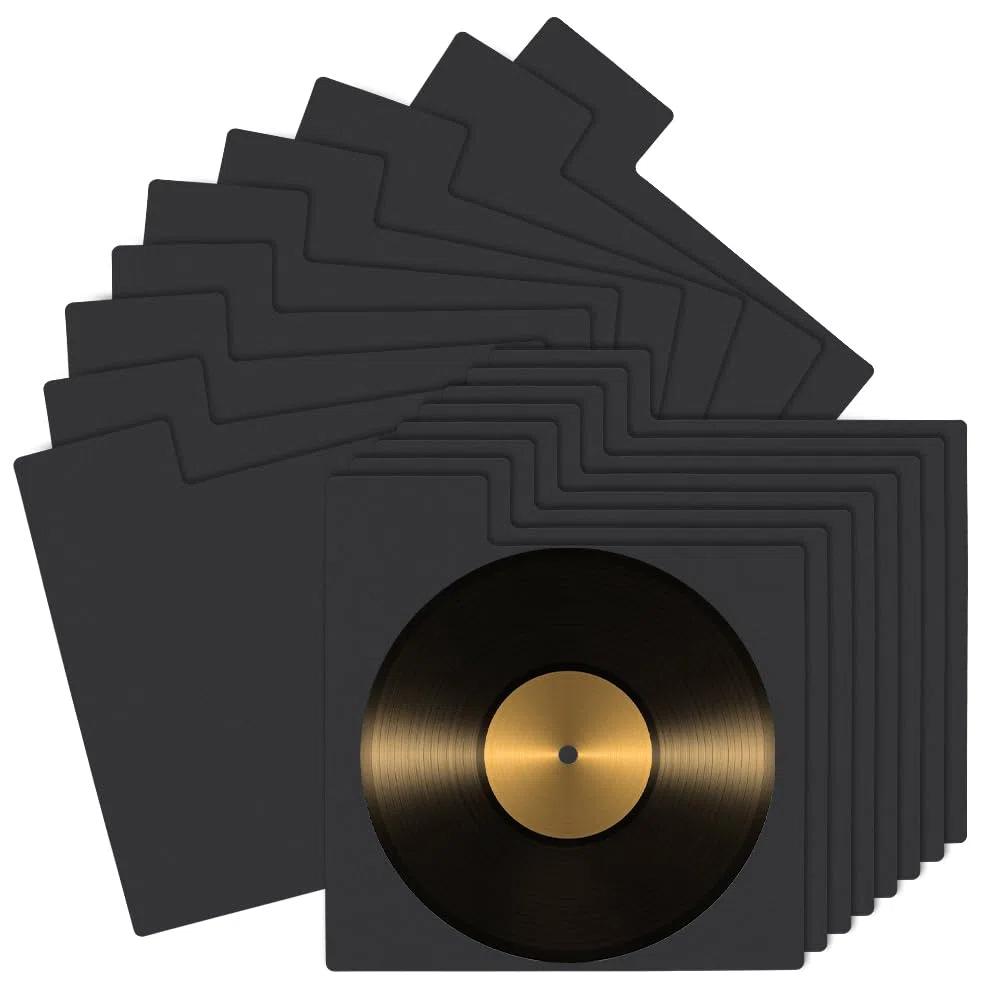 BENECREAT 36 Divisore per Dischi In Vinile, Divisori per Album In Plastica con Linguette per CD e DVD, Organizzatore di Collezioni per Libreria, 35x32cm, Nero