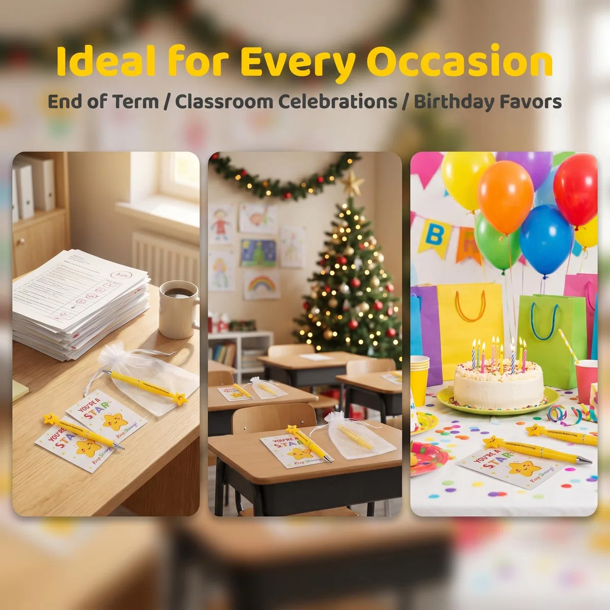 Regali di Fine Anno per Bambini, Confezione da 36 Regali di Fine Anno per 30 Bambini, Penne/Carte Motivazionali per Alunni/Borse Regalo per Lasciapassare Scolastici Regalo per Studenti Dagli