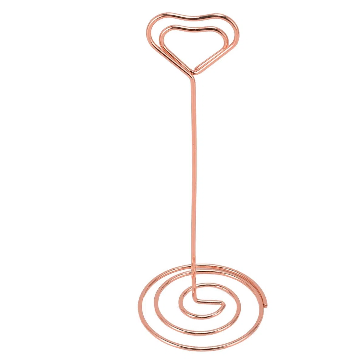 Porta segnaposto da tavolo da 20 pezzi, porta segnaposto a forma di cuore da 15 cm, supporto per foto con clip per promemoria (Oro rosa)
