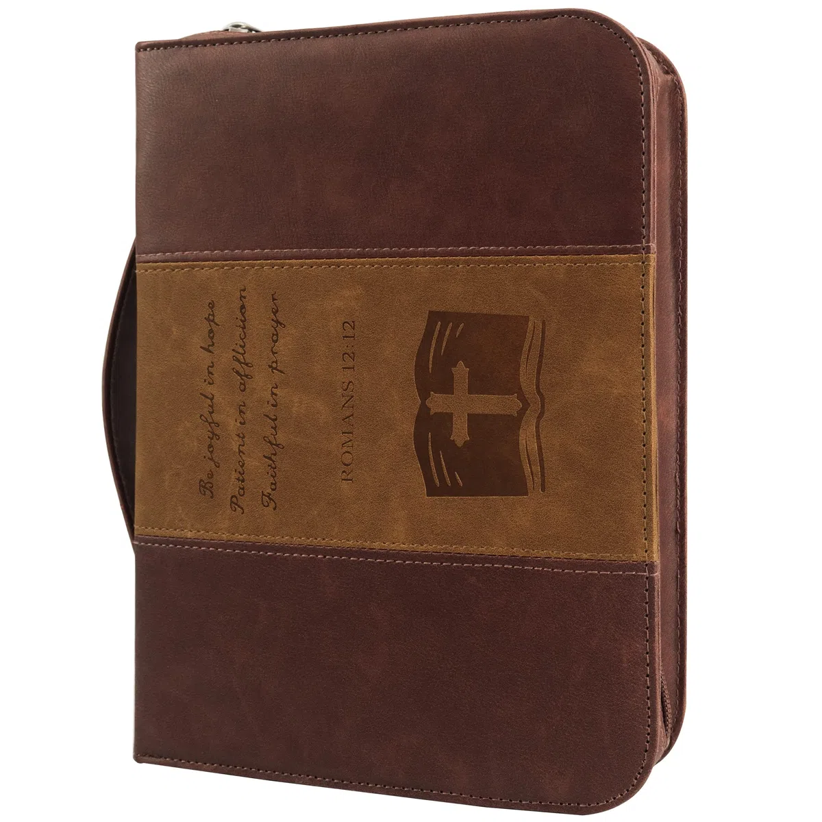 GraduatePro Copertina per Bibbia in Pelle PU Borsa Portatile Scatole con Maniglia Borsetta Leggera Marrone