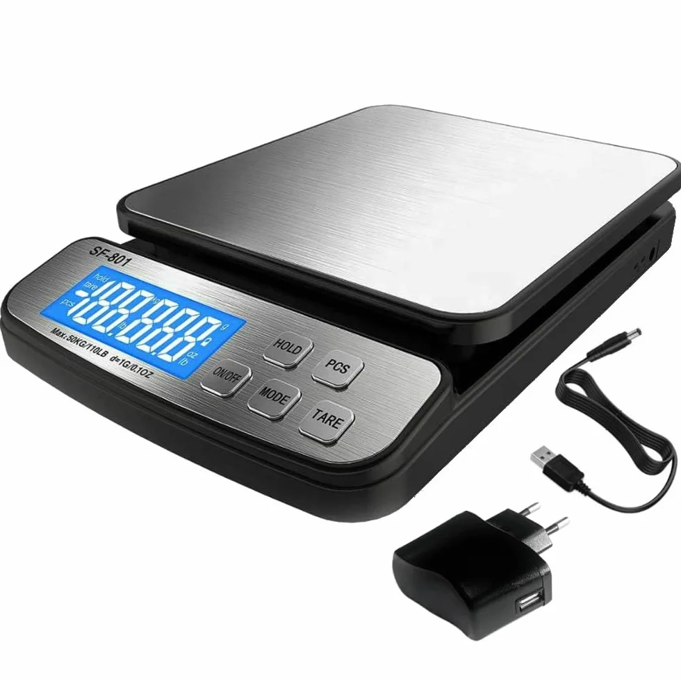 Bilancia Pesapacchi Postale Digitale 50kg Professionale in Acciaio Inox