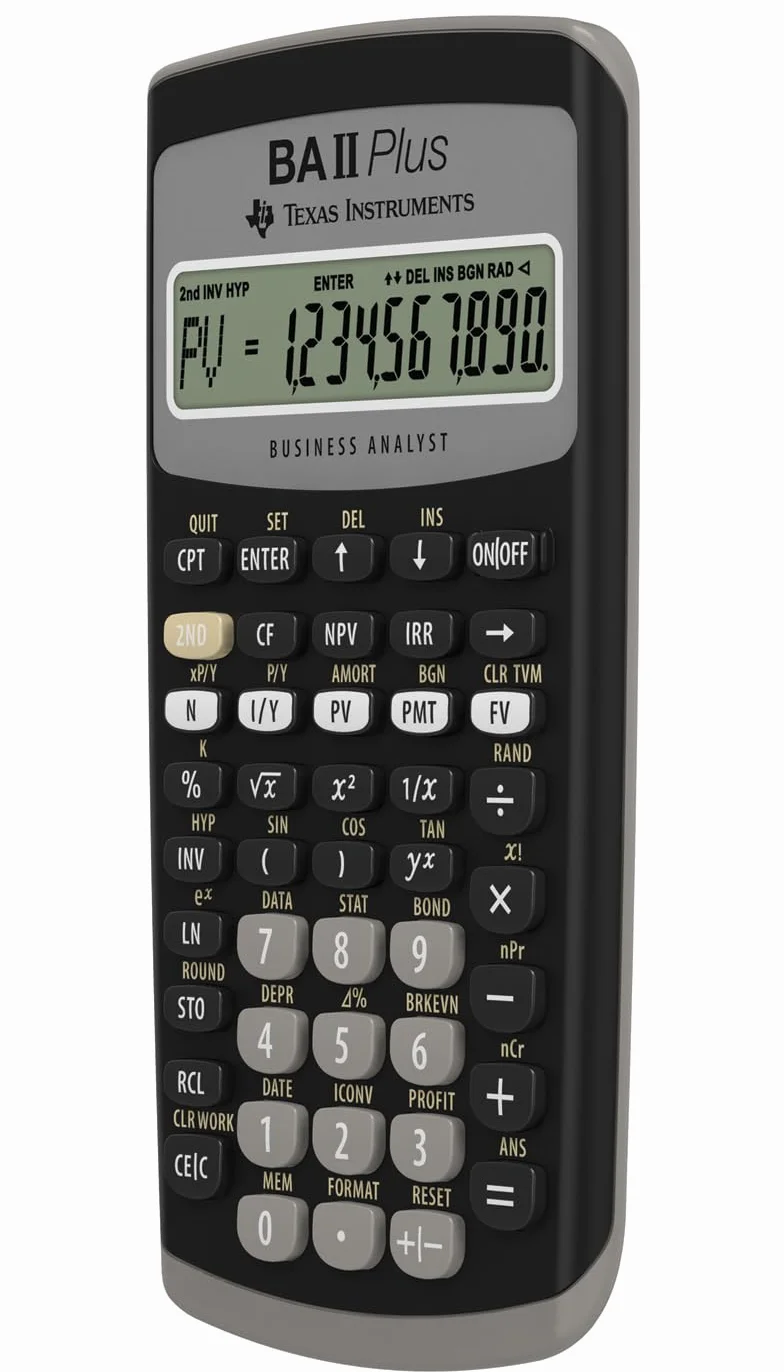 Texas Instruments TI-BA II Plus - Calcolatrice finanziaria VE=1