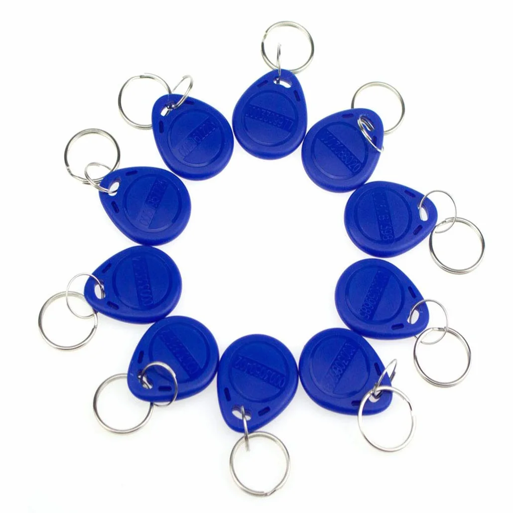 YAVIS EM4100, TK4100, targhette portachiavi con RFID da 125 KHz, in sola lettura, Controllo di Accesso Carta Chiave Prossimità Key fobs, 100 pezzi, blu