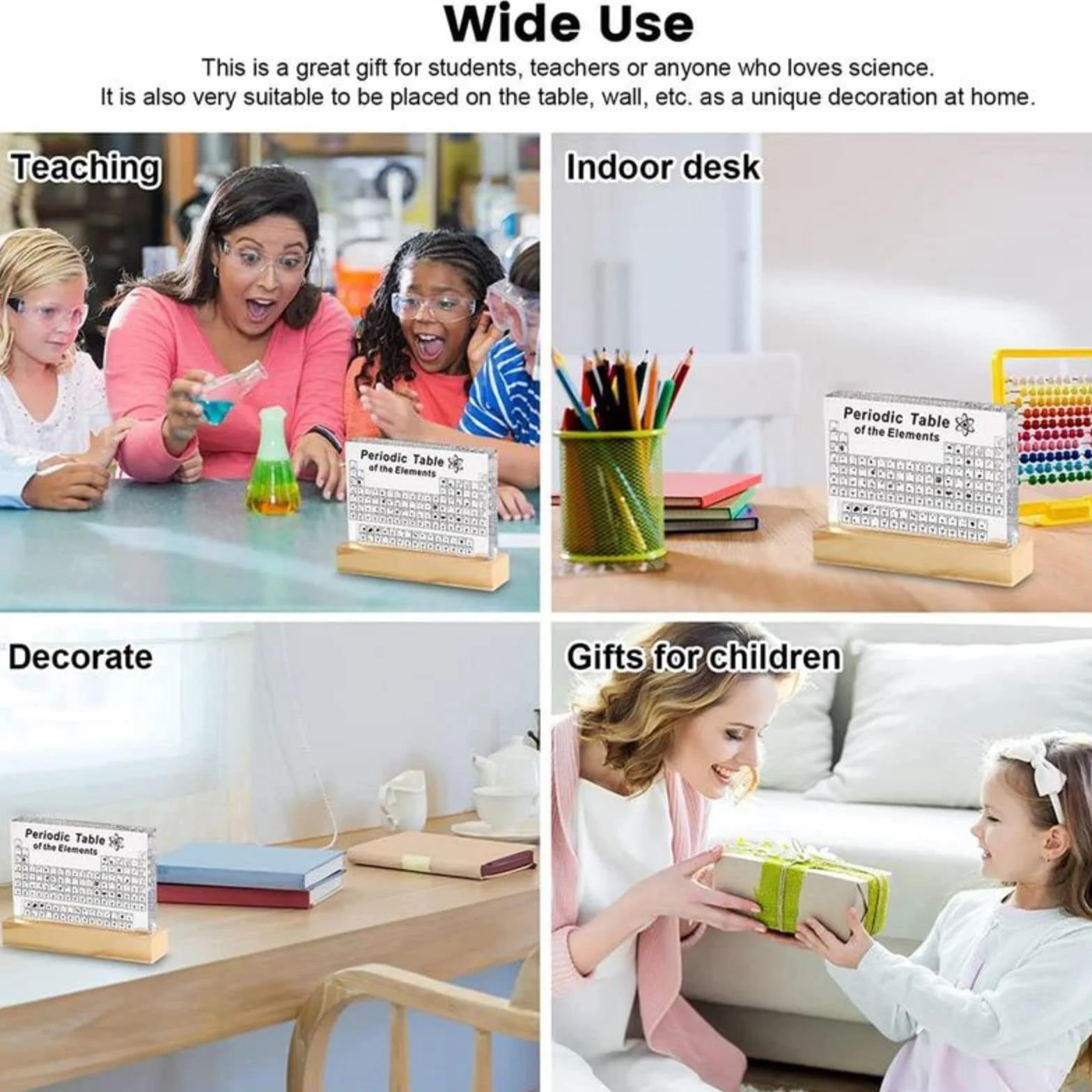 Tavola Periodica con 83 Elementi Reali & 7 colori LED Elementi acrilico a 3 strati Tavola periodica Poster Tavola Periodica degli Elementi per Studenti, Insegnanti, Regali, Artigianato, Home Decor
