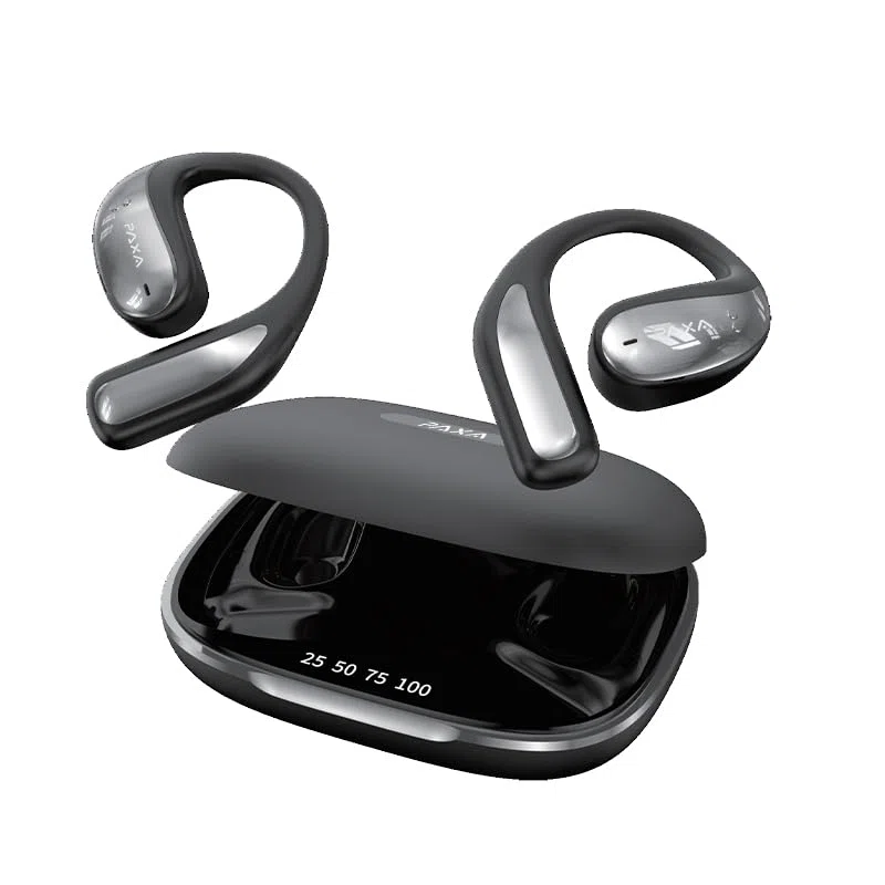 PAXA Vogbuds5Proai Auricolari Traduttore Ia, Auricolari Open-Ear Wireless 3-In-1 Con App, Traduttore Vocale Bluetooth 5.4, Cuffie Intelligenti Con Display Led, Autonomia Fino A 40 Ore, Nero