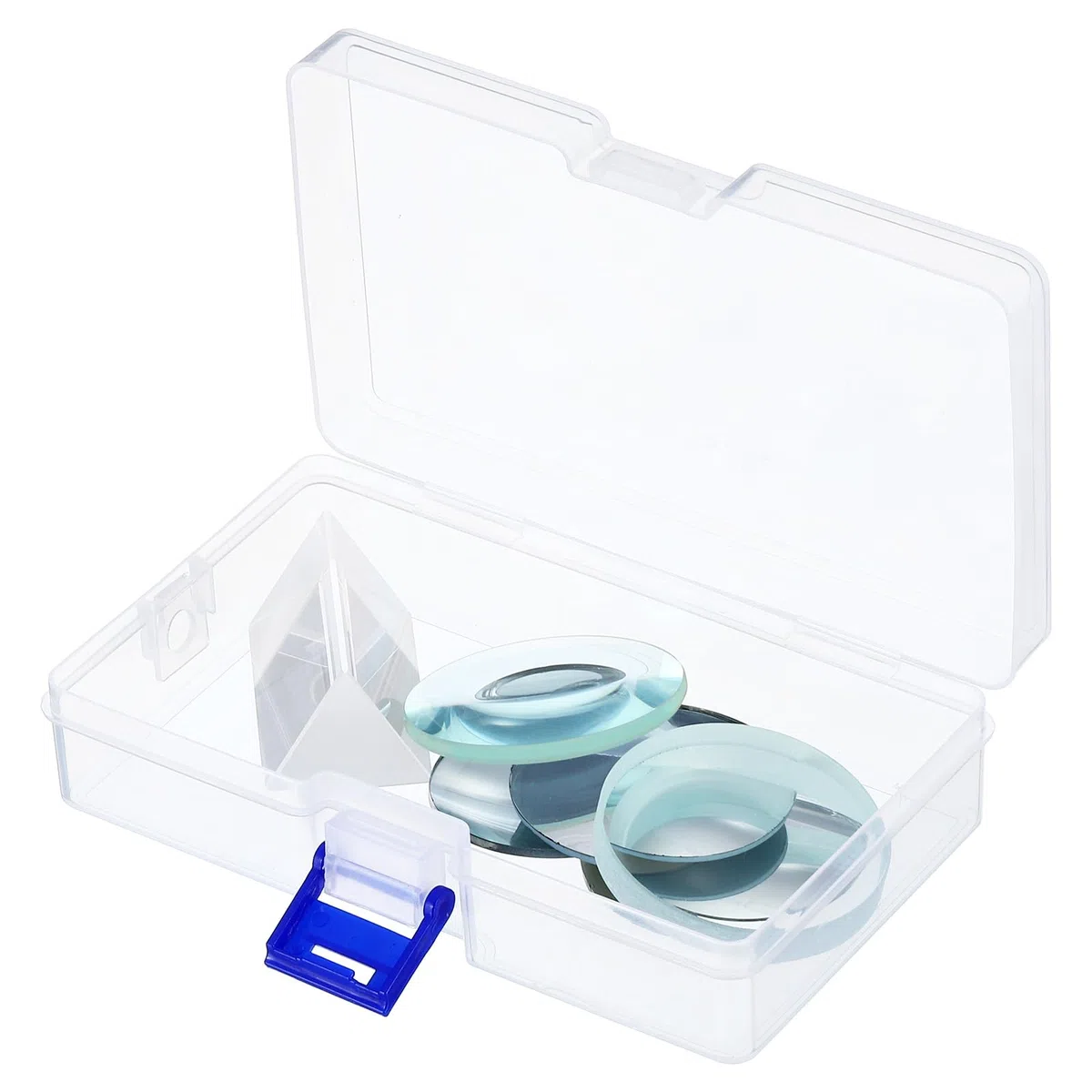 PATIKIL Set Lenti Ottiche, 6Pz Lente Biconvessa, Lente Biconcava, Lente a Prisma, Specchio Convesso, Specchio Concavo, Specchio Piatto Per Insegnamento Fisica, Trasparente