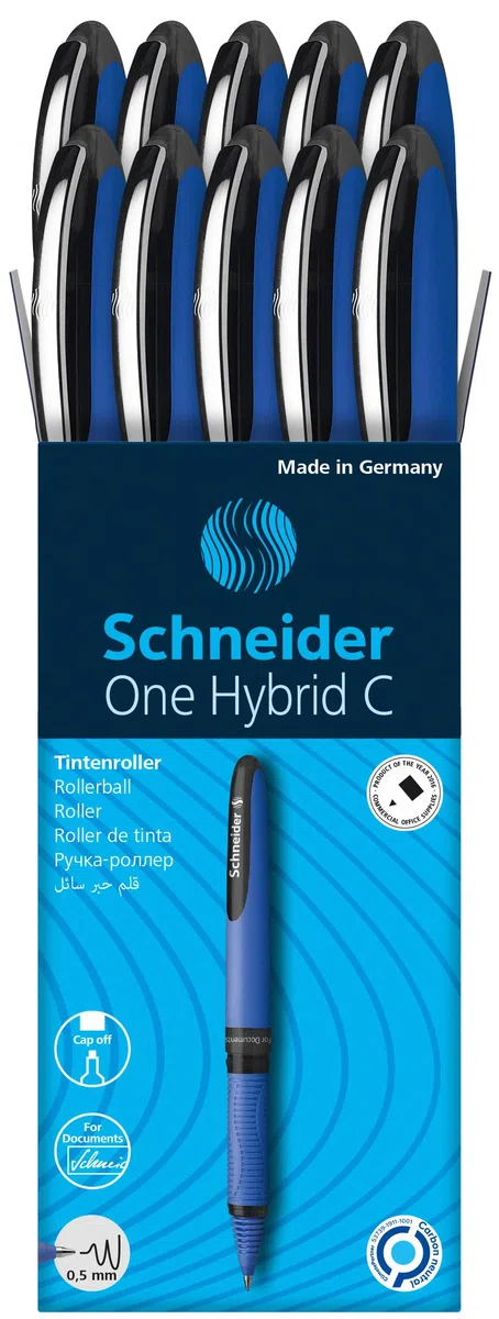 Schneider P183201x10 Penna Roller, 0.5 mm, nero