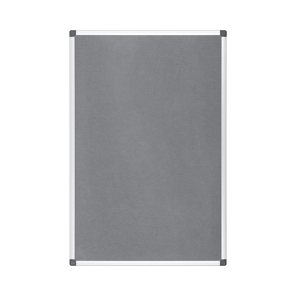Bi-Office Pannello In Feltro Maya Con Cornice In Alluminio, Bacheca Con Superficie Di Feltro Liscia Grigio, 90 x 60 cm