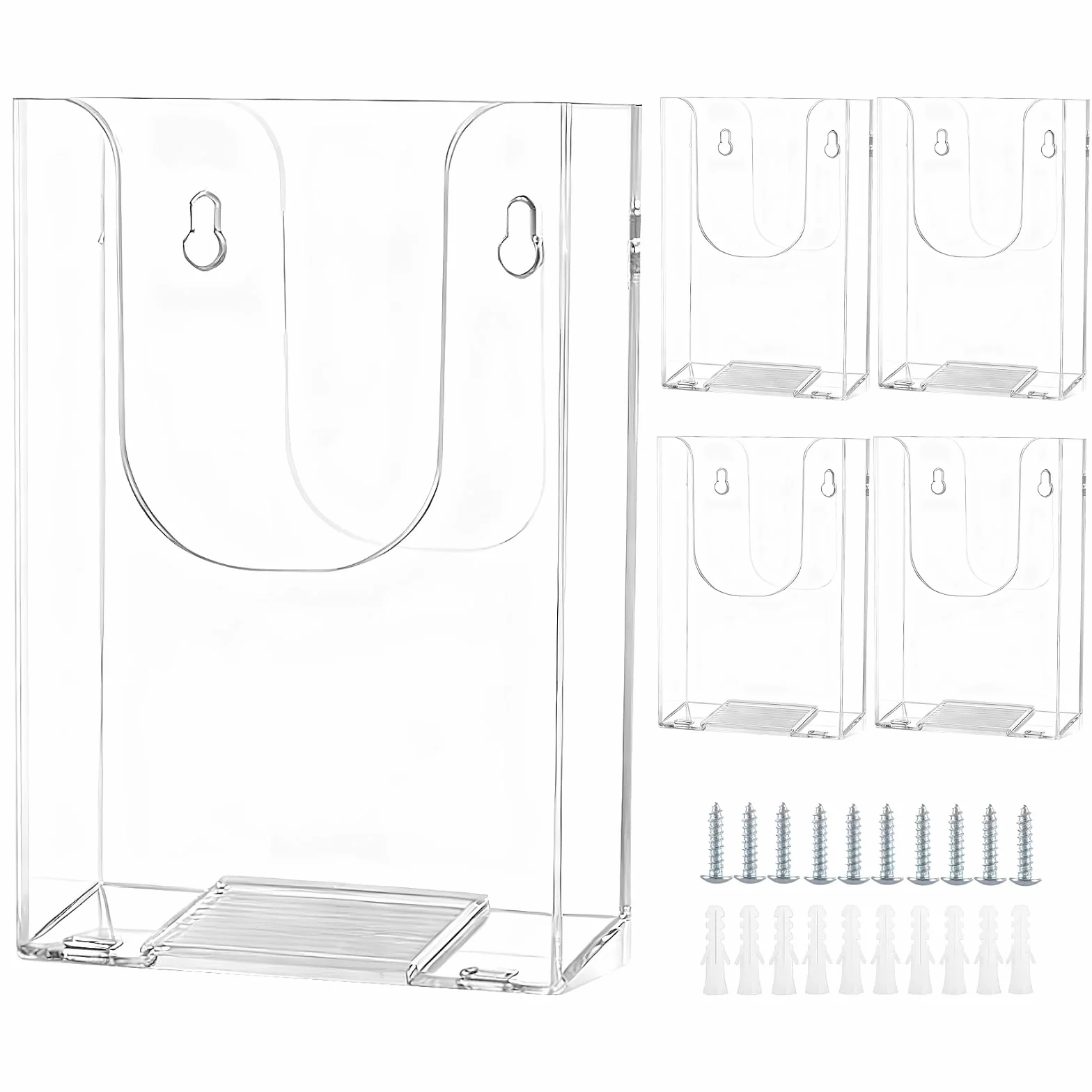 GAESHOW 5PZ Porta Volantini da Parete Formato A6, Portadocumenti a Parete, Porta Opuscoli in Acrilico, Espositore Porta Depliant da Tavolo Trasparente, per Volantini, Menu e Opuscoli