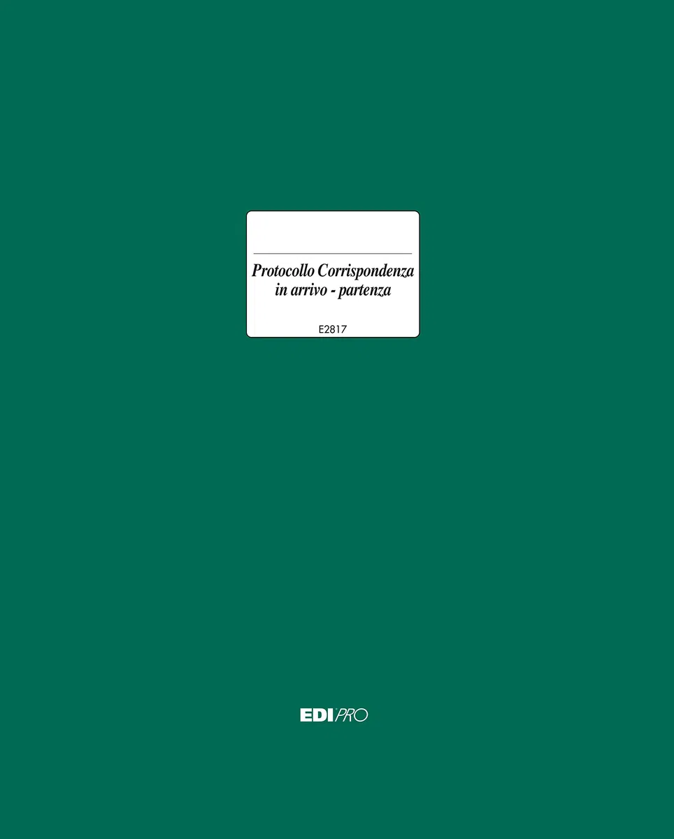 EDIPRO - E2817 - Registro protocollo corrispondenza arrivo-partenza 300 pagine copertina rilegata (rigida) f.to 31x24,5