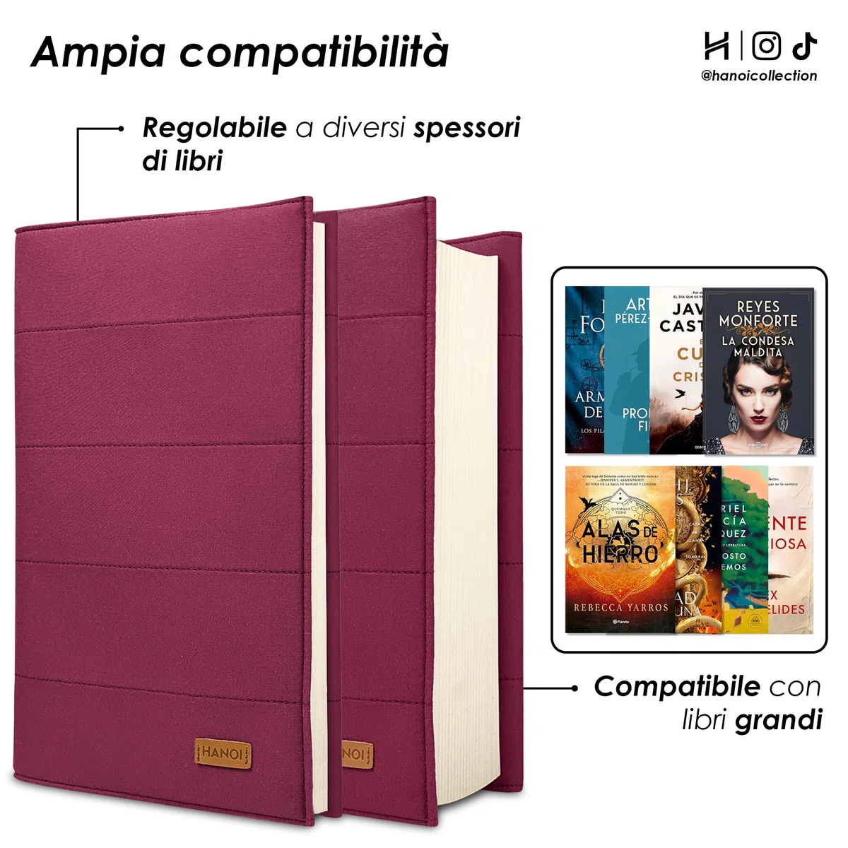 Custodia per libri di lettura regolabile imbottita. Copertina per libro di lettura protettiva per il trasporto e viaggio. Idea regalo per amanti dei libri