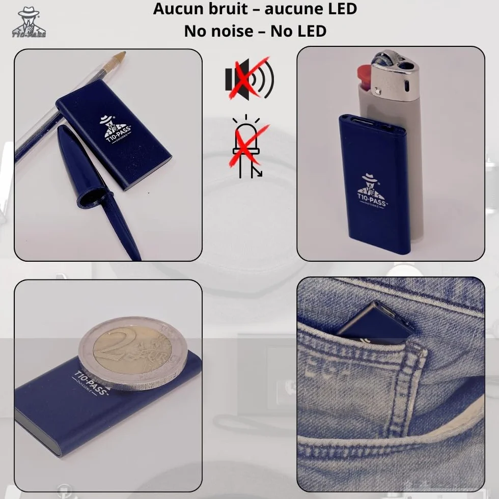 Microspia Audio – Registratore vocale ultra compatto (4 x 2 cm, spesso solo 5 mm). Discreto e ideale per riunioni, auto, conferenze e sorveglianza.