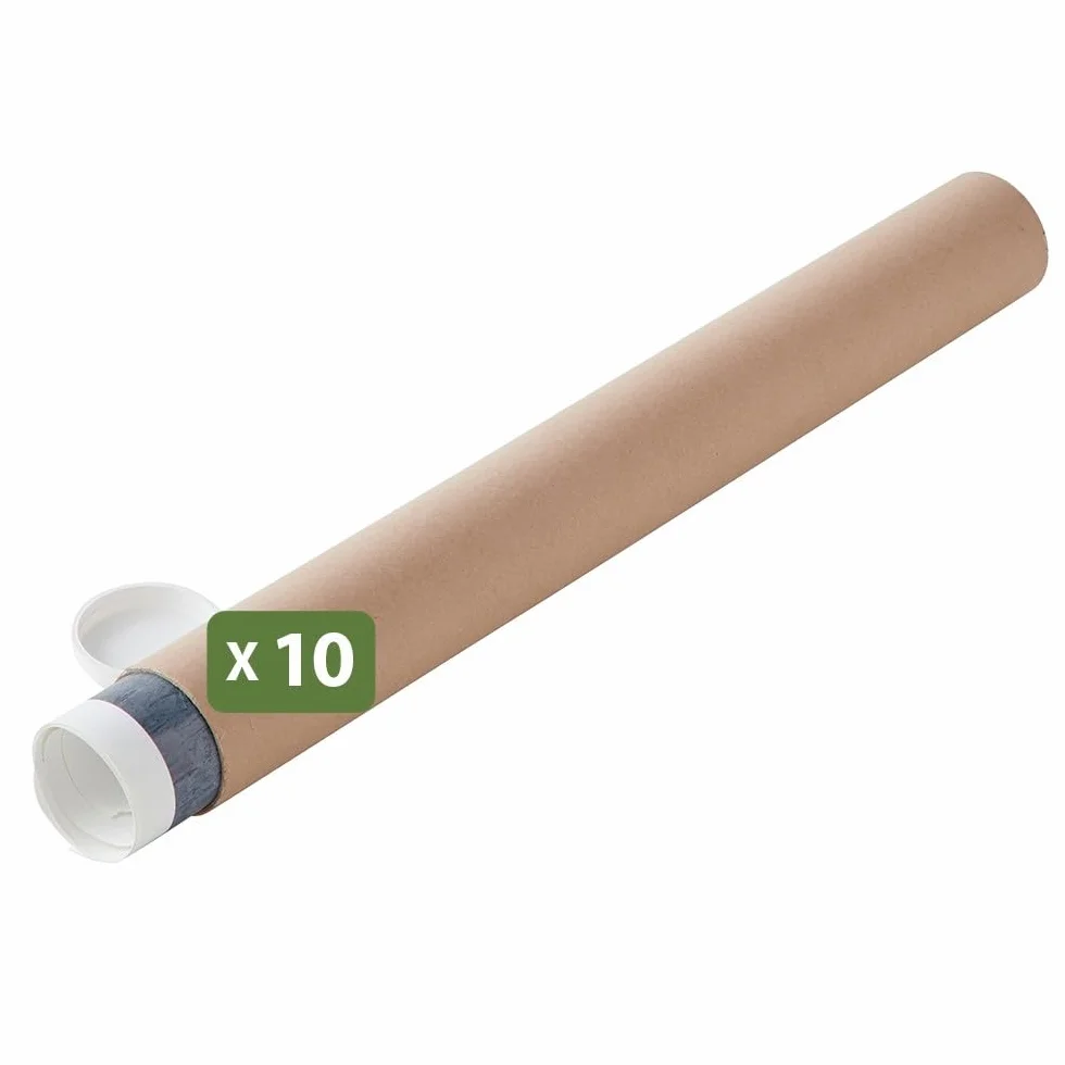 Pack and Move - Confezione da 10 tubi per spedizioni e imballaggi - ø10 x 100 cm - per poster e poster - Con cappuccio