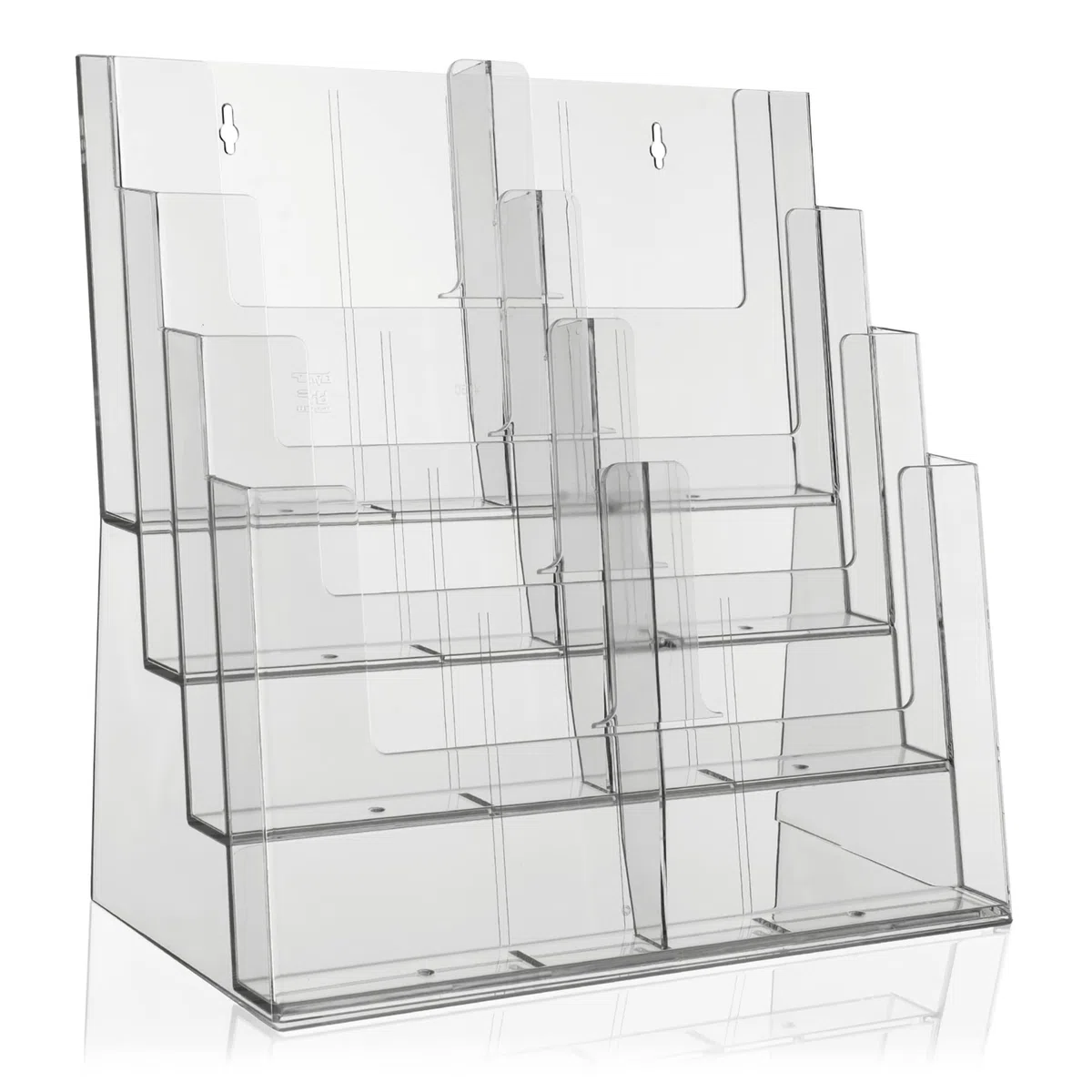 Porta Depliant Din A4/ A5/ Din lungo Vierstufig Espositore Brochure Versione Supporto-Volantini Acrilico Trasparente Porta Depliant