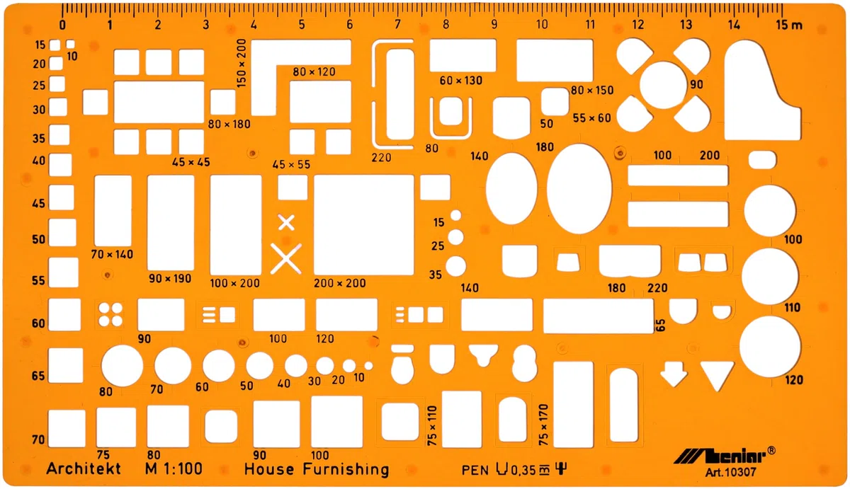 Architettura Stencil 1:100 - Stencil Sanitario 1:100 - Mobili Stencil di disegno Interior Design - Stencil di disegno tecnico - Architettura Stencil per il disegno tecnico - icone idraulico