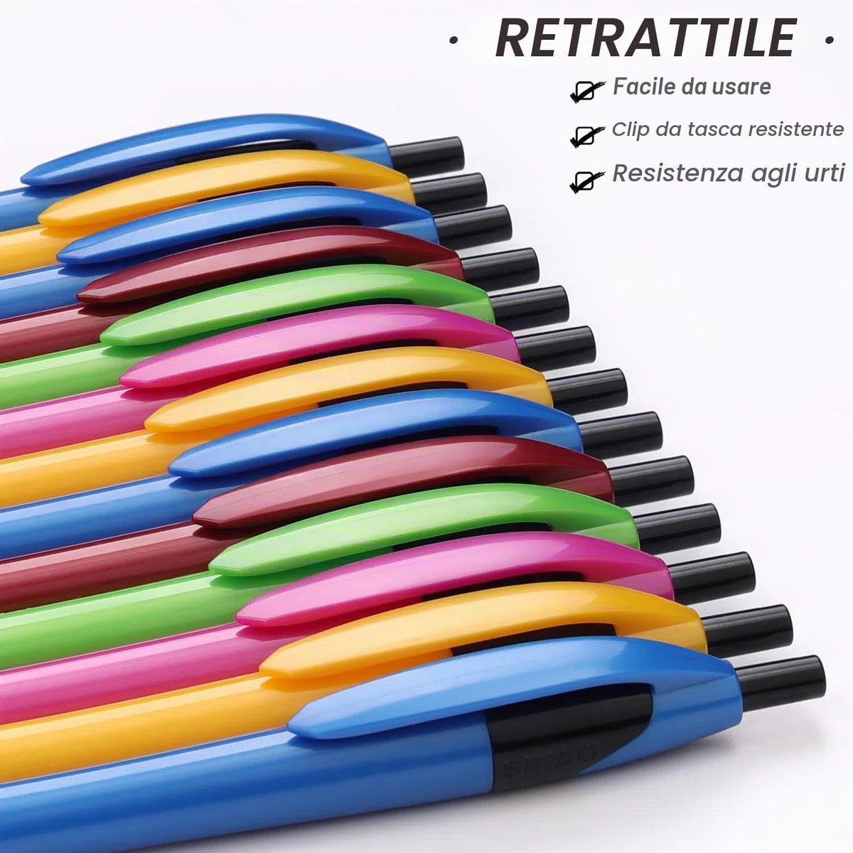 Penne, 60 Pezzi Gripped Slimster Penne Nere, Penne a scatto Punto Medio 1.0mm, Penne a Sfera con Scrittura Fluida per Scuola e Ufficio (Inchiostro Nero)