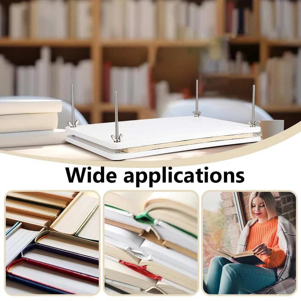 UNICRAFTALE 1 Set Rettangolo Bianco Bambù Portatile Pressa per Libri Strumento di Rilegatura Pressa per Libri In Legno Pressa per Carta Da Rilegatura per Forniture Macchina per Carta Piatta per DIY