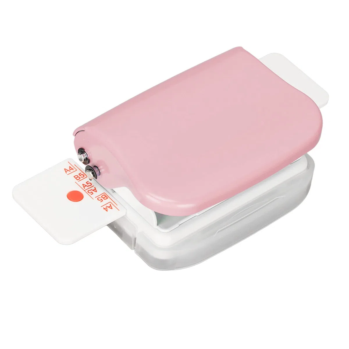 Mini Rilegatrice, Rilegatrice per Libri Cinch a 6 Fori, Perforare 5 Fogli, per A4 30 Fori B5 26 Fori A5 20 Fori Pagine Interne per Lavagna a Fogli Mobili (Rosa)
