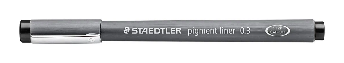 Staedtler Pigment Liner- Penne Nere con Inchiostro ad Asciugatura Rapida, Penne Punta Fine Ideali per Disegno Tecnico e Scrittura, Set Penne Indelebili per Cancelleria Scuola Università Ufficio, 10 Pz