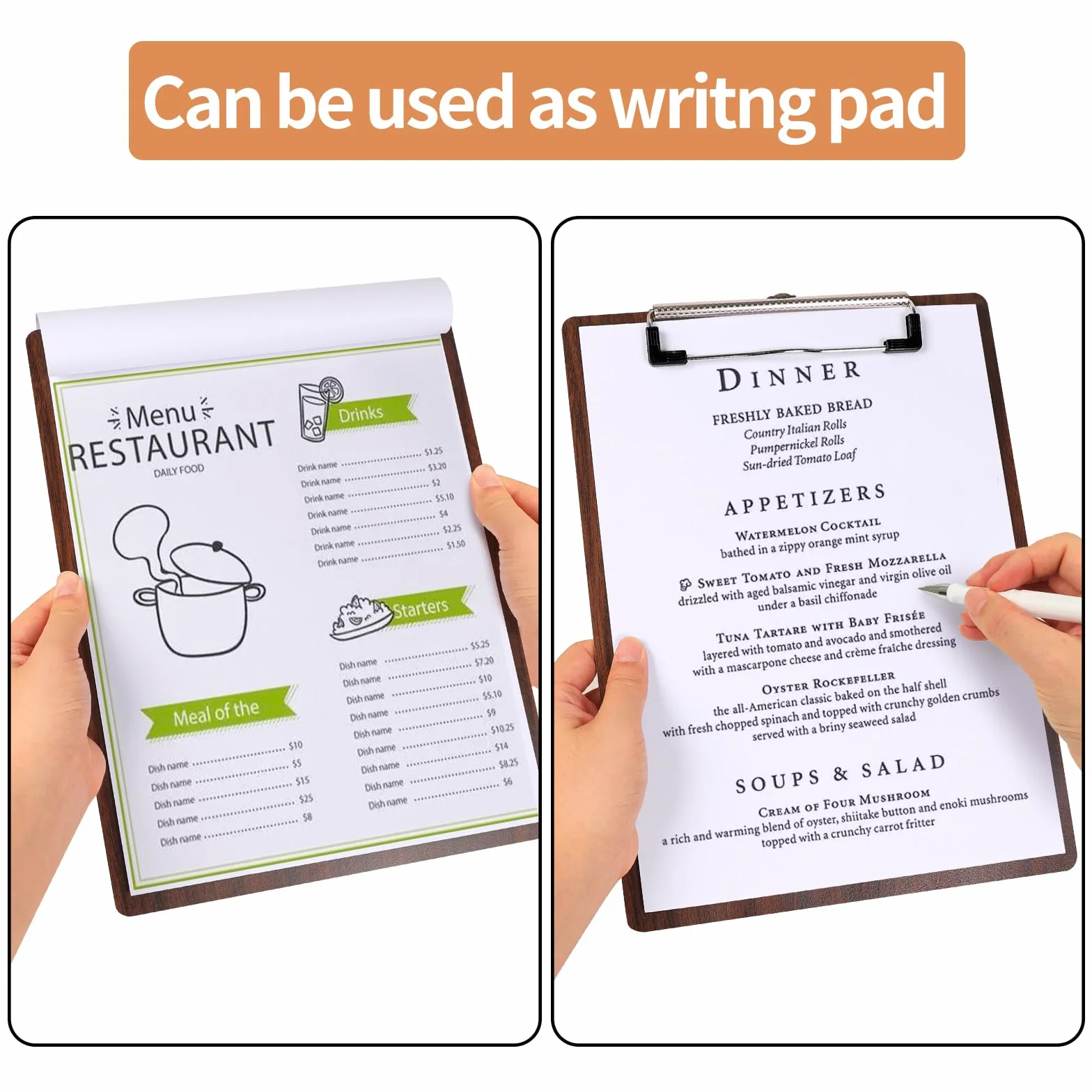 [10 Pezzi]A5 Portablocco di Legno,Portablocchi con Clip in Metallo,Clipboard Appunti Porta-pad Lavagna da Scrittura