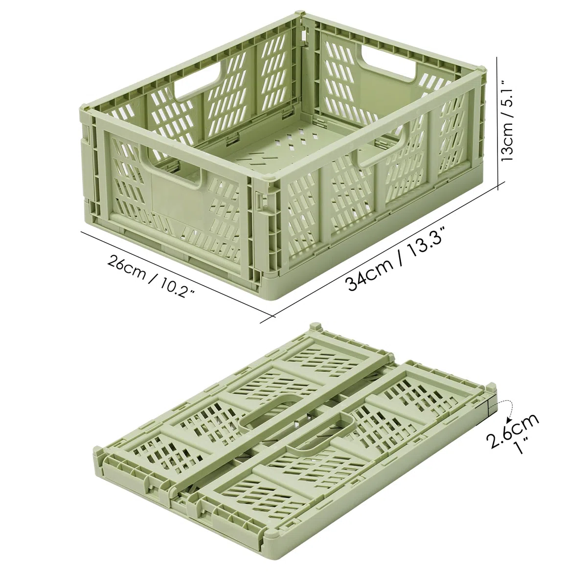 Cestini portaoggetti in plastica, confezione da 4, pieghevoli, cassetto, organizer impilabile, da scrivania, contenitore pieghevole, contenitore per alimenti, frutta, libri, giocattoli, casa,